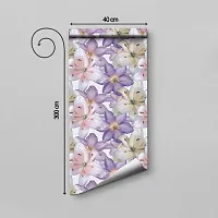 Self Adhesive Wallpapers (PurpleFlower) Wall Stickers Extra Large (300x40cm) for Bedroom | Livingroom | Kitchen | Hall Etc-thumb1