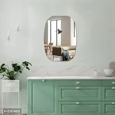 DeCorner -Self Adhesive Plastic Basin Mirror for Wall Stickers (30x20) cm Frameless Flexible Mirror for Bathroom | Bedroom | Living Room (WN | Basin Mirror) Mirror Wall Decor