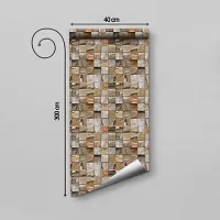 Self Adhesive Wallpapers (StoneWall) Wall Stickers Extra Large (300x40cm) for Bedroom | Livingroom | Kitchen | Hall Etc-thumb1