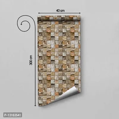 Self Adhesive Wallpapers (StoneWall) Wall Stickers Extra Large (300x40cm) for Bedroom | Livingroom | Kitchen | Hall Etc-thumb2