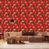 Self Adhesive Wallpapers (Strawberry) Wall Stickers Extra Large (300x40cm) for Bedroom | Livingroom | Kitchen | Hall Etc-thumb3