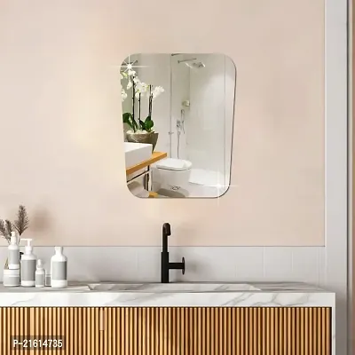 DeCorner -Self Adhesive Plastic Basin Mirror for Wall Stickers (30x20) cm Frameless Flexible Mirror for Bathroom | Bedroom | Living Room ( WA | GlassMirror) Mirror Wall Decor