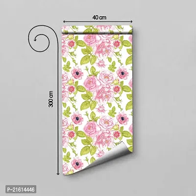 DeCorner - Self Adhesive Wallpaper for Walls (Cabbage Rose) Extra Large Size (300x40) Cm Wall Stickers for Bedroom | Wall Stickers for Living Room | Wall Stickers for Kitchen | Pack of-1-thumb2