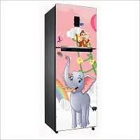 Self Adhesive Fridge Sticker Single/Double Door Full Size (160x60) Cm Fridge Stickers | Refrigerator Wall Stickers for Kitchen Decoration | Sticker for Fridge Door (ElephantRainbow)-thumb4