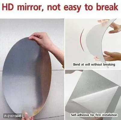 DeCorner -Self Adhesive Plastic Oval Mirror Sticker for Wall Stickers (30x20) cm Frameless Flexible Mirror for Bathroom | Bedroom | Living Room (L-Oval Mirror) Mirror Wall Decor-thumb4