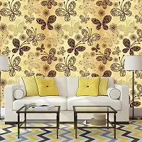 DeCorner - Self Adhesive Wallpaper for Walls (GoldenButterfly) Extra Large Size (300x40) Cm Wall Stickers for Bedroom | Wall Stickers for Living Room | Wall Stickers for Kitchen | Pack of-1-thumb3