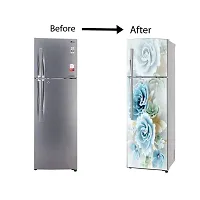 Self Adhesive Fridge Sticker Single/Double Door Full Size (160x60) Cm Fridge Stickers | Refrigerator Wall Stickers for Kitchen Decoration | Sticker for Fridge Door (FrozenLotus)-thumb4