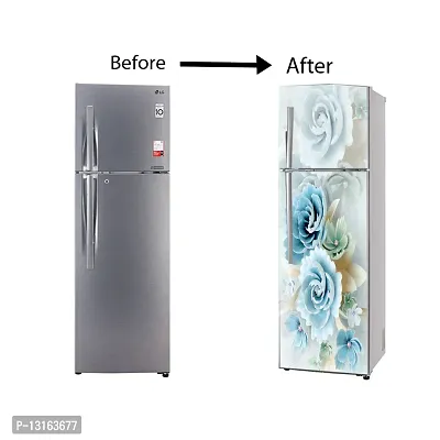 Self Adhesive Fridge Sticker Single/Double Door Full Size (160x60) Cm Fridge Stickers | Refrigerator Wall Stickers for Kitchen Decoration | Sticker for Fridge Door (FrozenLotus)-thumb5