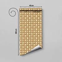 WALLWEAR - Self Adhesive Wallpaper For Walls And Wall Sticker For Home D&eacute;cor (GoldenStripsSquare) Extra Large Size (300x40cm) 3D Wall Papers For Bedroom, Livingroom, Kitchen, Hall, Office Etc Decorations-thumb1