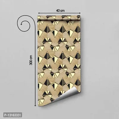 Self Adhesive Wallpapers (GoldPyramite) Wall Stickers Extra Large (300x40cm) for Bedroom | Livingroom | Kitchen | Hall Etc-thumb2