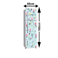 Self Adhesive Fridge Sticker Single/Double Door Full Size (160x60) Cm Fridge Stickers | Refrigerator Wall Stickers for Kitchen Decoration | Sticker for Fridge Door (MultiFlower)-thumb1