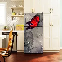 Self Adhesive Fridge Sticker Single/Double Door Full Size (160x60) Cm Fridge Stickers | Refrigerator Wall Stickers for Kitchen Decoration | Sticker for Fridge Door (MirrorLeaves)-thumb2