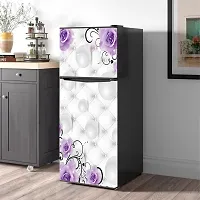 Self Adhesive Fridge Sticker Single/Double Door Full Size (160x60) Cm Fridge Stickers | Refrigerator Wall Stickers for Kitchen Decoration | Sticker for Fridge Door (FlowerBalls)-thumb2