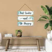 DeCorner Decorative Wooden Printed all Hanger | Wall Decor for Living Room | Wall Hangings for Home Decoration | Bedroom Wall Decor | Wooden Wall Hangings Home.(Just Smile And Be Happy)-thumb2