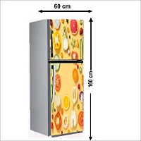 Self Adhesive Fridge Sticker Single/Double Door Full Size (160x60) Cm Fridge Stickers | Refrigerator Wall Stickers for Kitchen Decoration | Sticker for Fridge Door (CutFruit)-thumb1