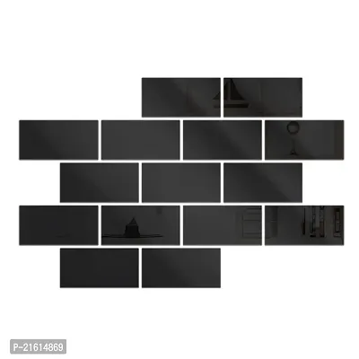 DeCorner Mirror Stickers for Wall | Pack of (15 Big Frame Black) 3D Acrylic Decorative Mirror Wall Stickers, Mirror for Wall | Home | Almira | Bedroom | Bathroom | Hall | Kitchen | KidsRoom Etc.-thumb4