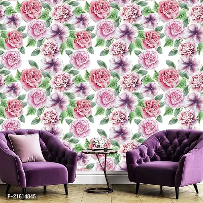 DeCorner - Self Adhesive Wallpaper for Walls (Garden Gulab) Extra Large Size (300x40) Cm Wall Stickers for Bedroom | Wall Stickers for Living Room | Wall Stickers for Kitchen | Pack of-1-thumb3