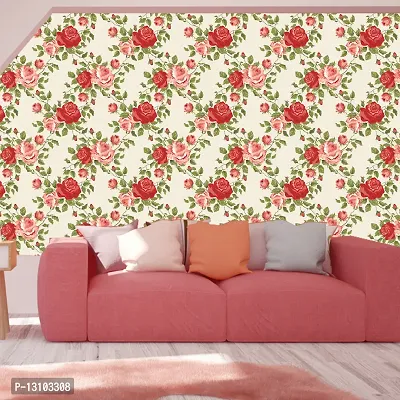 WALLWEAR - Self Adhesive Wallpaper For Walls And Wall Sticker For Home D&eacute;cor (RossyRose) Extra Large Size (300x40cm) 3D Wall Papers For Bedroom, Livingroom, Kitchen, Hall, Office Etc Decorations-thumb3