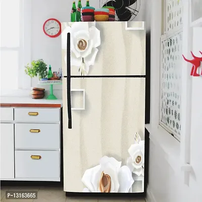 Self Adhesive Fridge Sticker Single/Double Door Full Size (160x60) Cm Fridge Stickers | Refrigerator Wall Stickers for Kitchen Decoration | Sticker for Fridge Door (CoffeeFlower)