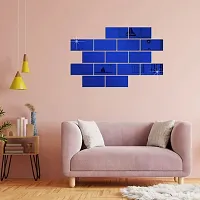 DeCorner Mirror Stickers for Wall | Pack of (15 Big Frame Blue) 3D Acrylic Decorative Mirror Wall Stickers, Mirror for Wall | Home | Almira | Bedroom | Bathroom | Hall | Kitchen | KidsRoom Etc.-thumb3