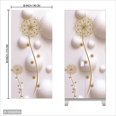 Self Adhesive Almirah Stickers, Wall Stickers, Decorative Sticker Wallpaper for Home Wardrobe Doors (BubblyPinkAlmira) PVC Vinyl Size Large (39 x 84 Inch)-thumb2