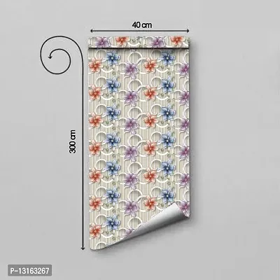 Self Adhesive Wallpapers (colorfullFlower) Wall Stickers Extra Large (300x40cm) for Bedroom | Livingroom | Kitchen | Hall Etc-thumb2