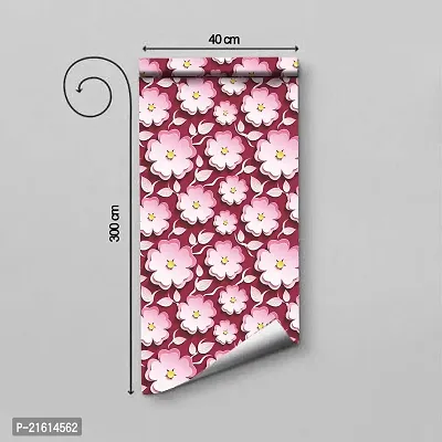 DeCorner - Self Adhesive Wallpaper for Walls (PinkFlower) Extra Large Size (300x40) Cm Wall Stickers for Bedroom | Wall Stickers for Living Room | Wall Stickers for Kitchen | Pack of-1-thumb2