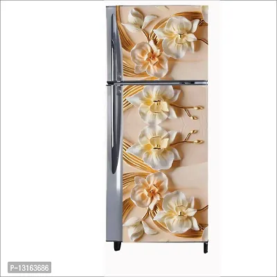 Self Adhesive Fridge Sticker Single/Double Door Full Size (160x60) Cm Fridge Stickers | Refrigerator Wall Stickers for Kitchen Decoration | Sticker for Fridge Door (Jasmine)-thumb5