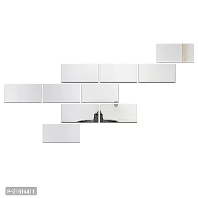 DeCorner Mirror Stickers for Wall | Pack of (10 Big Frame Silver) 3D Acrylic Decorative Mirror Wall Stickers, Mirror for Wall | Home | Almira | Bedroom | Bathroom | Hall | Kitchen | KidsRoom Etc.-thumb0