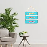 DeCorner Decorative Wooden Printed all Hanger | Wall Decor for Living Room | Wall Hangings for Home Decoration | Bedroom Wall Decor | Wooden Wall Hangings Home.(Good Vibes Only)-thumb3