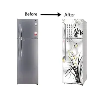 Self Adhesive Fridge Sticker Single/Double Door Full Size (160x60) Cm Fridge Stickers | Refrigerator Wall Stickers for Kitchen Decoration | Sticker for Fridge Door (ChineseGrass)-thumb4