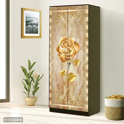 Self Adhesive Almirah Stickers, Wall Stickers, Decorative Sticker Wallpaper for Home Wardrobe Doors (MetallicRoseAlmira) PVC Vinyl Size Large (39 x 84 Inch)