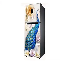 Self Adhesive Fridge Sticker Single/Double Door Full Size (160x60) Cm Fridge Stickers | Refrigerator Wall Stickers for Kitchen Decoration | Sticker for Fridge Door (BluePeacock)-thumb2