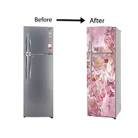 Self Adhesive Fridge Sticker Single/Double Door Full Size (160x60) Cm Fridge Stickers | Refrigerator Wall Stickers for Kitchen Decoration | Sticker for Fridge Door (PinkButterflies)-thumb4