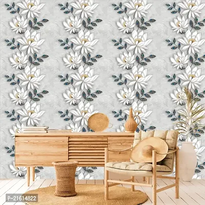 DeCorner - Self Adhesive Wallpaper for Walls (SilverLotusFlower) Extra Large Size (300x40) Cm Wall Stickers for Bedroom | Wall Stickers for Living Room | Wall Stickers for Kitchen | Pack of-1-thumb5