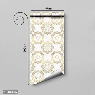 Self Adhesive Wallpapers (GoldenRangoli) Wall Stickers Extra Large (300x40cm) for Bedroom | Livingroom | Kitchen | Hall Etc-thumb2