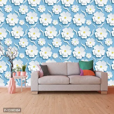 WALLWEAR - Self Adhesive Wallpaper For Walls And Wall Sticker For Home D&eacute;cor (WhiteFlower) Extra Large Size (300x40cm) 3D Wall Papers For Bedroom, Livingroom, Kitchen, Hall, Office Etc Decorations-thumb4