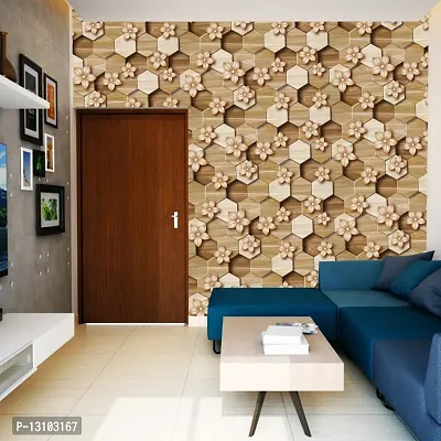 WALLWEAR - Self Adhesive Wallpaper For Walls And Wall Sticker For Home D&eacute;cor (HexagunFlower) Extra Large Size (300x40cm) 3D Wall Papers For Bedroom, Livingroom, Kitchen, Hall, Office Etc Decorations-thumb4