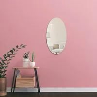 DeCorner -Self Adhesive Plastic Oval Mirror for Wall Stickers (30x20) cm Frameless Flexible Mirror for Bathroom | Bedroom | Living Room (St-Oval Mirror) Mirror Wall Decor-thumb2