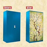 Self Adhesive Almirah Stickers, Wall Stickers, Decorative Sticker Wallpaper for Home Wardrobe Doors (YellowLeafTreeAlmira) PVC Vinyl Size Large (39 x 84 Inch)-thumb3