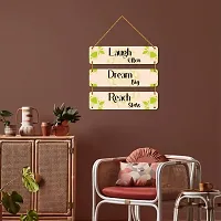 DeCorner Decorative Wooden Printed all Hanger | Wall Decor for Living Room | Wall Hangings for Home Decoration | Bedroom Wall Decor | Wooden Wall Hangings Home.(Laugh Dream Reach)-thumb2