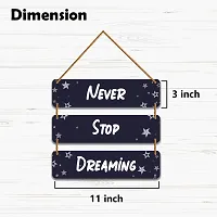 DeCorner Decorative Wooden Printed all Hanger | Wall Decor for Living Room | Wall Hangings for Home Decoration | Bedroom Wall Decor | Wooden Wall Hangings Home.(Never Stop Dreaming)-thumb1