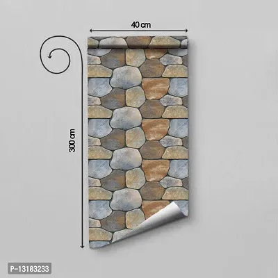 WALLWEAR - Self Adhesive Wallpaper For Walls And Wall Sticker For Home D&eacute;cor (MotaPatthar) Extra Large Size (300x40cm) 3D Wall Papers For Bedroom, Livingroom, Kitchen, Hall, Office Etc Decorations-thumb2