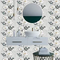 DeCorner - Self Adhesive Wallpaper for Walls (SilverLotusFlower) Extra Large Size (300x40) Cm Wall Stickers for Bedroom | Wall Stickers for Living Room | Wall Stickers for Kitchen | Pack of-1-thumb3