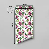 Self Adhesive Wallpapers (LillyFlower) Wall Stickers Extra Large (300x40cm) for Bedroom | Livingroom | Kitchen | Hall Etc-thumb1
