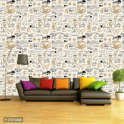 DeCorner - Self Adhesive Wallpaper for Walls (CoffeeShop) Extra Large Size (300x40) Cm Wall Stickers for Bedroom | Wall Stickers for Living Room | Wall Stickers for Kitchen | Pack of-1-thumb4
