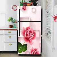 Self Adhesive Fridge Sticker Single/Double Door Full Size (160x60) Cm Fridge Stickers | Refrigerator Wall Stickers for Kitchen Decoration | Sticker for Fridge Door (FrameRose)-thumb3