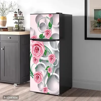 Self Adhesive Fridge Sticker Single/Double Door Full Size (160x60) Cm Fridge Stickers | Refrigerator Wall Stickers for Kitchen Decoration | Sticker for Fridge Door (CreepyRose)-thumb4