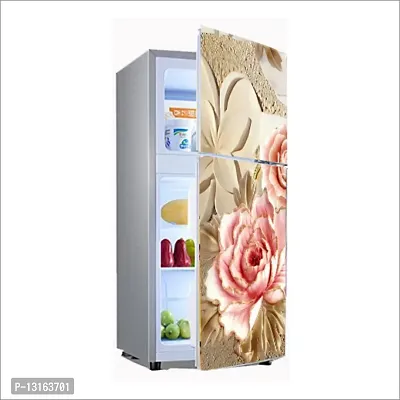 Self Adhesive Fridge Sticker Single/Double Door Full Size (160x60) Cm Fridge Stickers | Refrigerator Wall Stickers for Kitchen Decoration | Sticker for Fridge Door (PinkRose)-thumb5