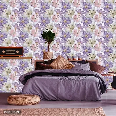 DeCorner - Self Adhesive Wallpaper for Walls (PurpleFlower) Extra Large Size (300x40) Cm Wall Stickers for Bedroom | Wall Stickers for Living Room | Wall Stickers for Kitchen | Pack of-1-thumb5